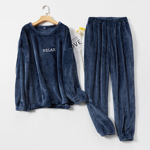 Flannel Pajamas Sets Winter Home Clothes For Women Men Sleepwear Couple - ROUTINE FASHION